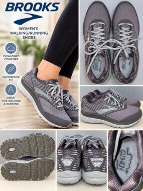 Brooks Addiction Walker Suede Women’s 7.5 Wide Gray Motion Control Shoes